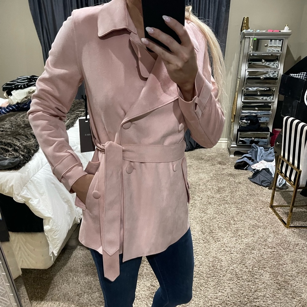 Forever 21 light pink suede double button jacket. New with tags!